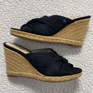 Circus Sam Edelman Black Espadrille Wedge Sandals Size 7.5